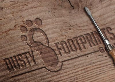 bunnypants logo design dusty footprints