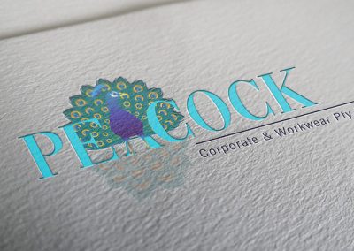 peacock corporate workwear logo design